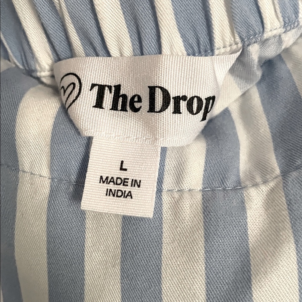 The Drop Women's Britt Tiered Maxi Tent Dress, Blue Bell Stripe - Picture 8 of 8